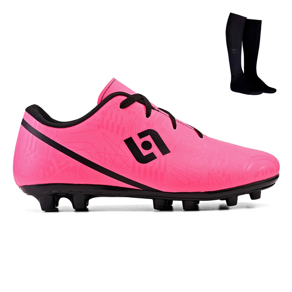 Kit Chuteira Masculina Adulto Trava Futebol Campo Costurada + Meiao em Oferta na Shopee