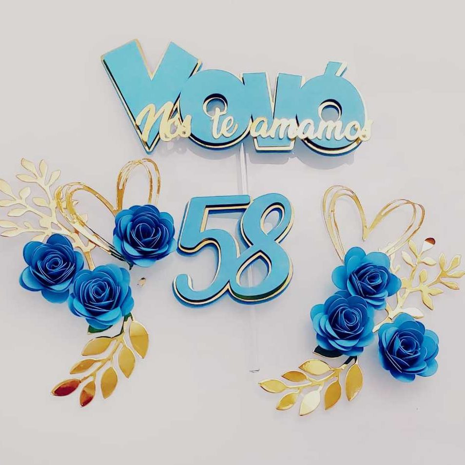 ✨ TOPO DE BOLO – TEMA VOVÓ, VOVÔ, VOVOZINHA - Personalizado - Topper - Decoração ✨