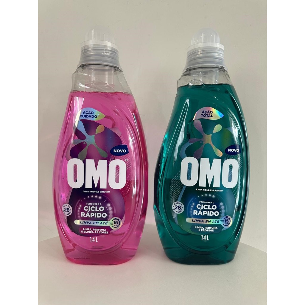 NOVO! OMO Ciclo Rapido 1,4L Kit 2 Unidades, Ação cuidado e Ação total