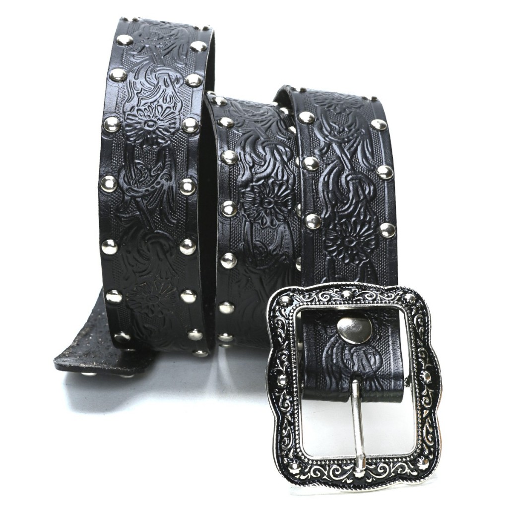 cinto country feminino floral cravejado em couro legítimo lançamento