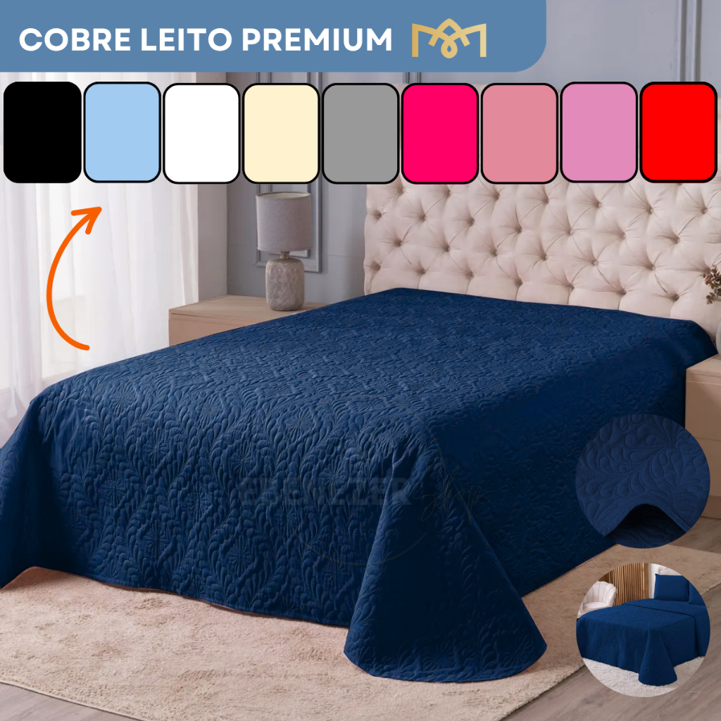 Cobre Leito Matelado Floral Bordado Solteiro Casal Queen King Premium Luxo Confortável Resistente