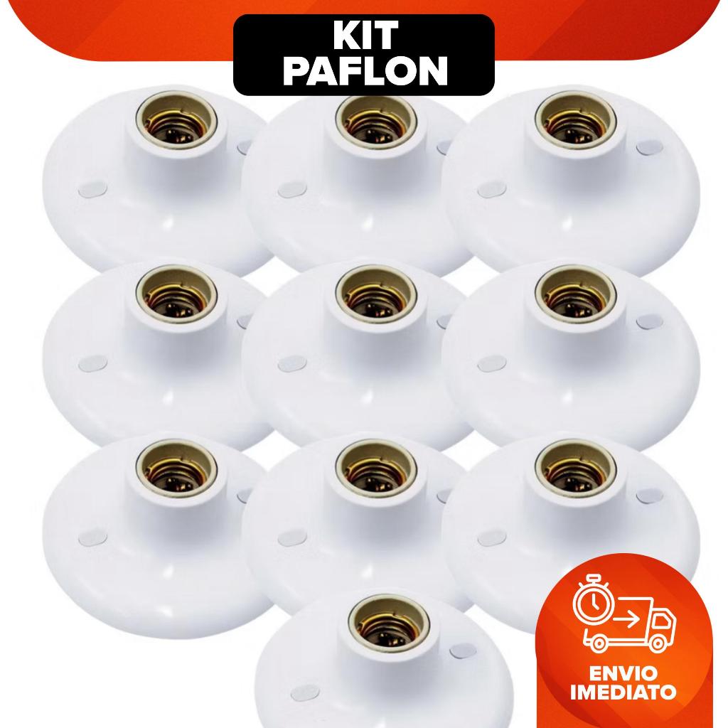 Kit 10 Plafon Suporte Lâmpadas Redondo Bocal E27 Estrutura Branco 110v 220v Paflon teto casa cozinha