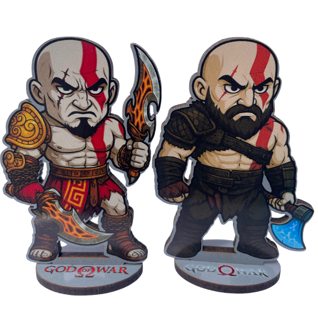 Totem God of war ragnarok kratos jogos e gamer personagem videogames decoração presente mdf 10cm