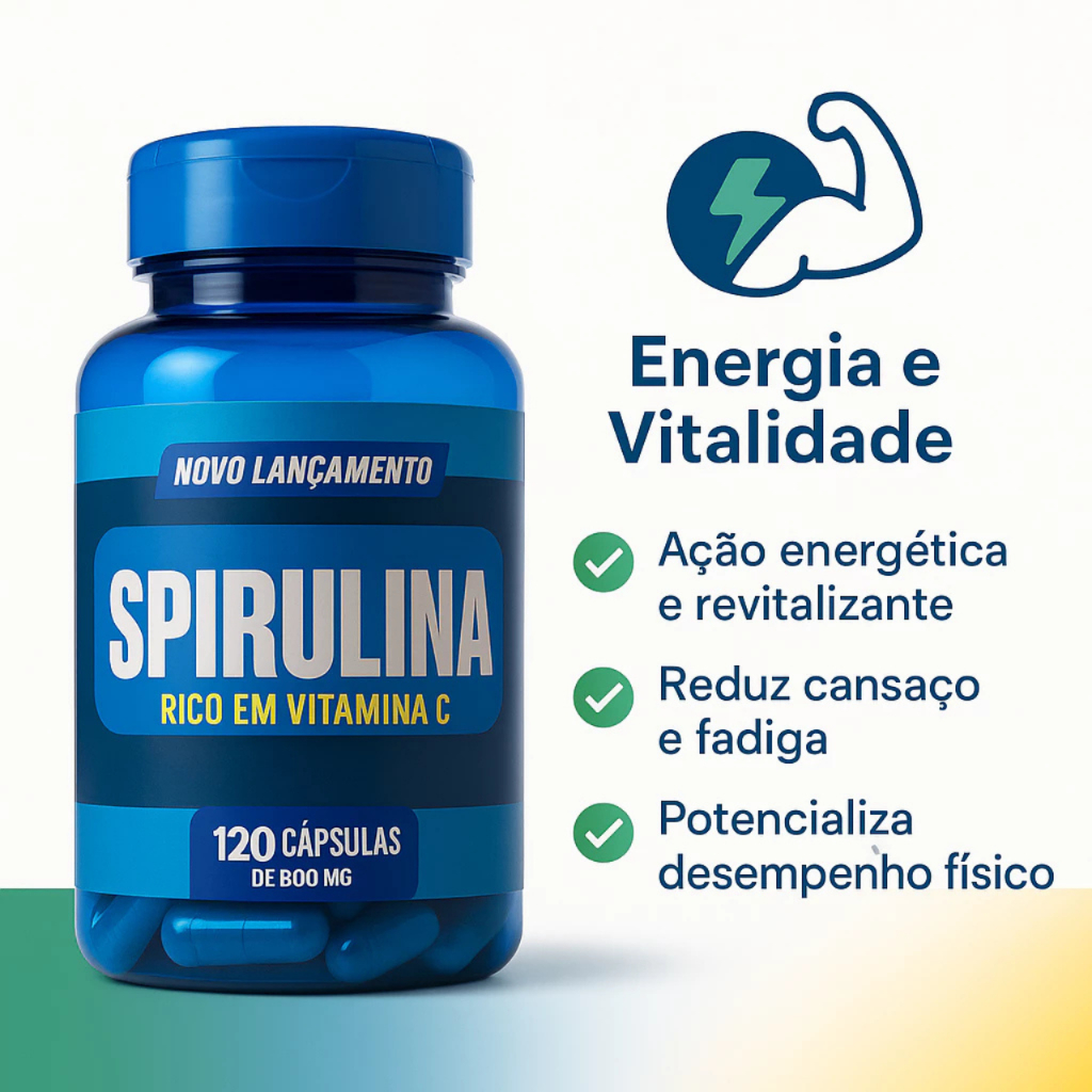 Natuviva Saúde Suplemento Alimentar e Bem-Estar Spirulina Rico em Vitamina C Energia e Bem-Estar