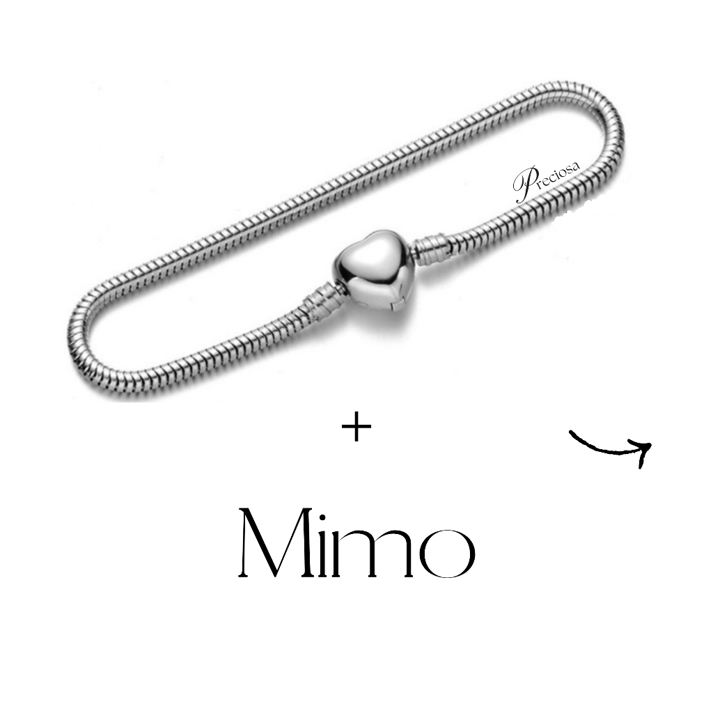 Pulseira para berloques fecho coração trava coração estilo charm/ bracelete feminina em Oferta na Shopee