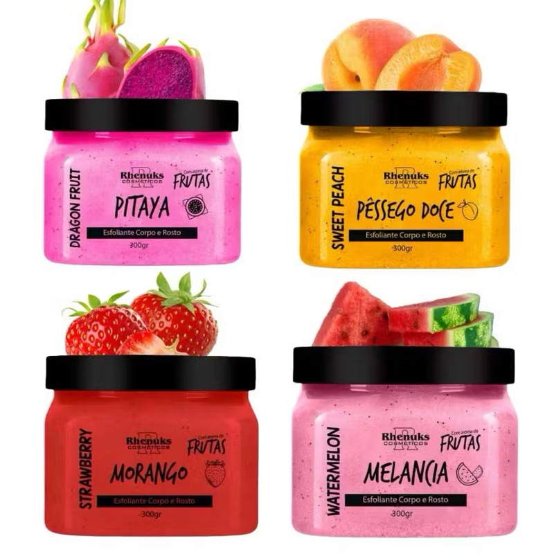Esfoliante Corporal Facial Frutas Tropicais Suave 300g Corpo e Rosto