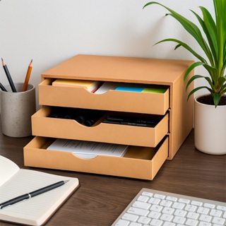 Organizador de Mesa com Gaveteiro para Escritório Suporte para Monitor com 3 Gavetas Ideal para Documentos em Oferta na Shopee