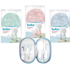 Kit Cuidados Bebê Estojo Buba Higiene Infantil Manicure Recem Nascido Escova Pentinho Cortador Bebe