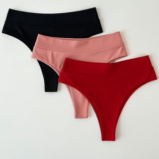 Kit 3 Calcinha Fio Duplo Cintura Alta Lingerie Gio em Oferta na Shopee