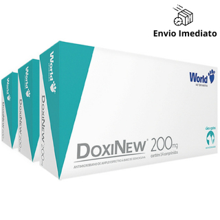 KIT 3 Unidades Doxinew 200mg Cães Com 14 Comprimidos