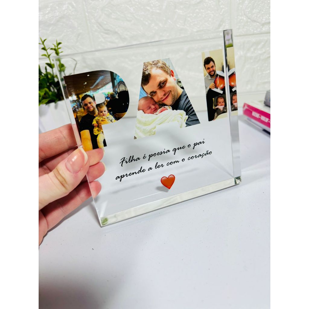 Bloco De Acrílico Personalizado 12x12 Com Foto