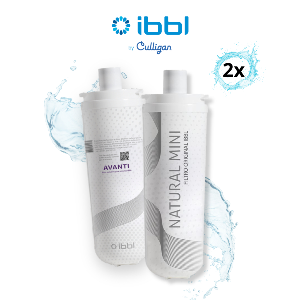 Kit 2 Refil Filtro Purificador Água IBBL Natural Mini Original Avanti Mio Vivax