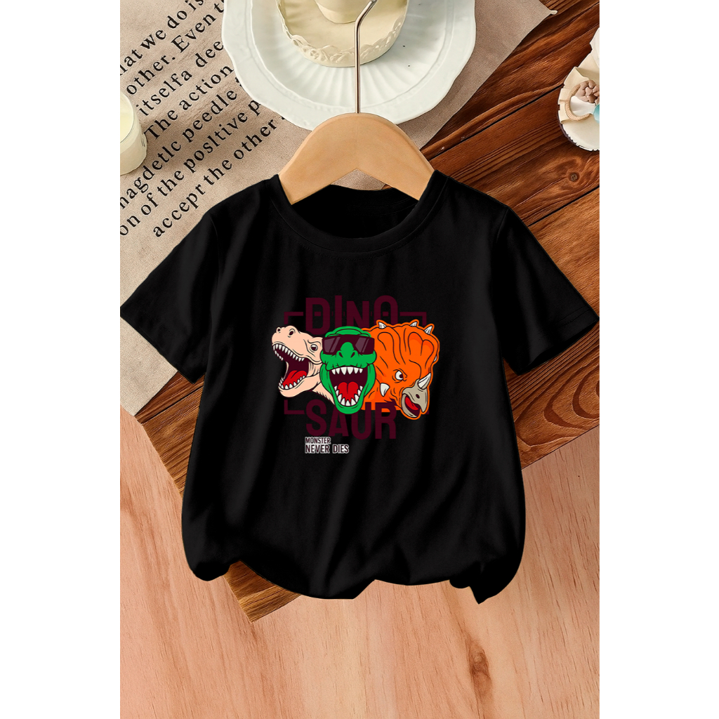 Camiseta Infantil Dinossauro Radical 100% Algodão Estampado Animal