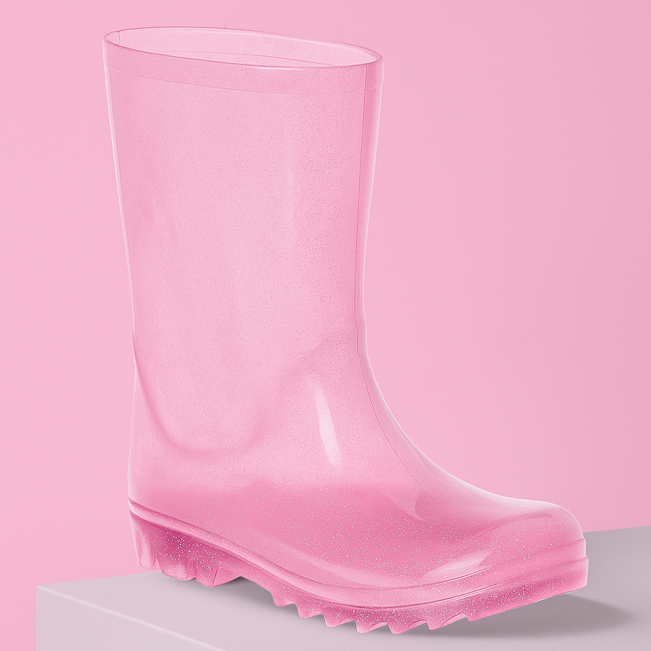 Galocha Cano Alto Feminina Transparente Com E Sem Glitter Para Meninas Estilosas Promoção