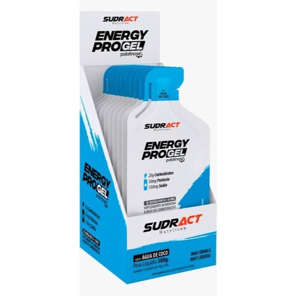 Sudract Nutrition Energy Pro Gel Display 10 Sachês De 30g - Gel de Carboidrato Sem Cafeína