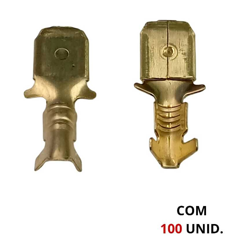 TERMINAL ENCAIXE MACHO 6,3mm C/100UN em Oferta na Shopee