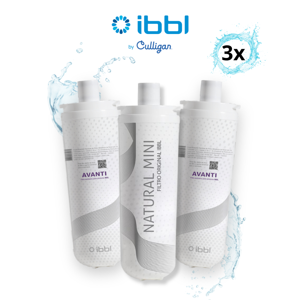 Kit 3 Refil Filtro Purificador Água Ibbl Natural Mini Original Avanti Mio Vivax Girou Trocou Vela