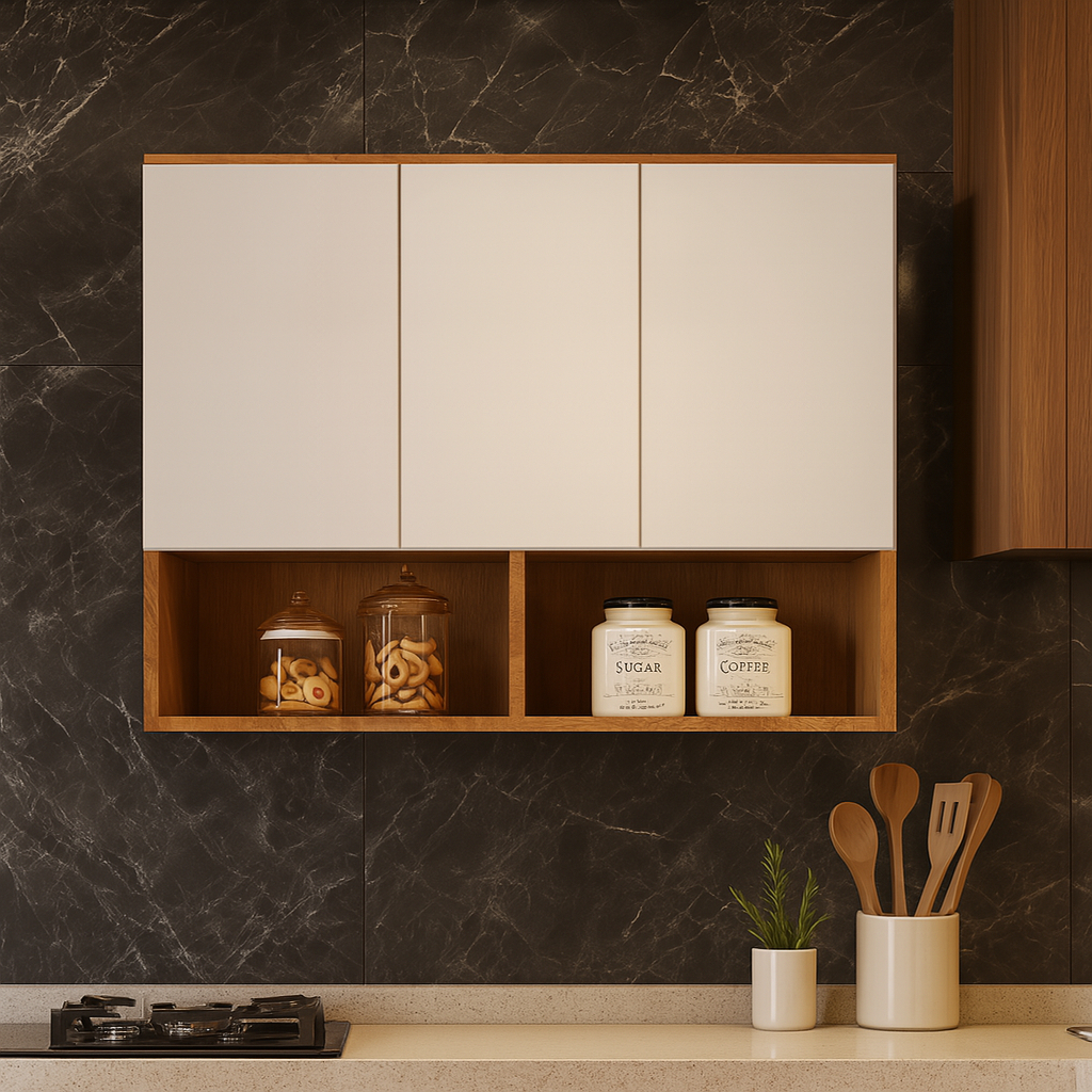 Armario De Parede Cozinha 3 Portas Com Nicho Organizador Modelo Bela em Oferta na Shopee