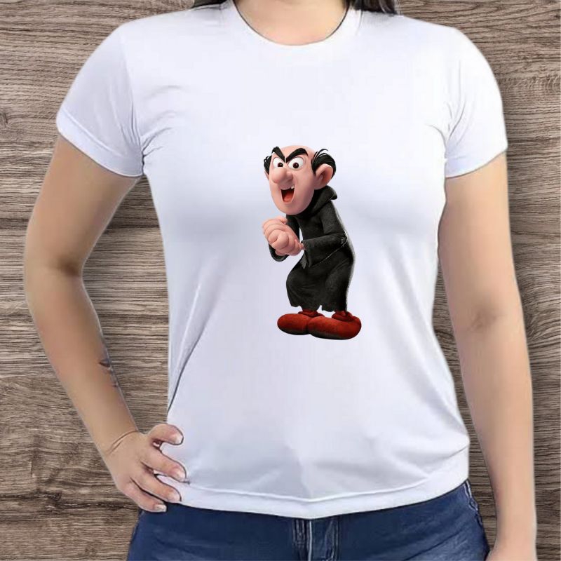 camiseta dos smurfs filme gargamel vilão bruxo maldade desenho animado infantil e adulto unisex envio imediato presente