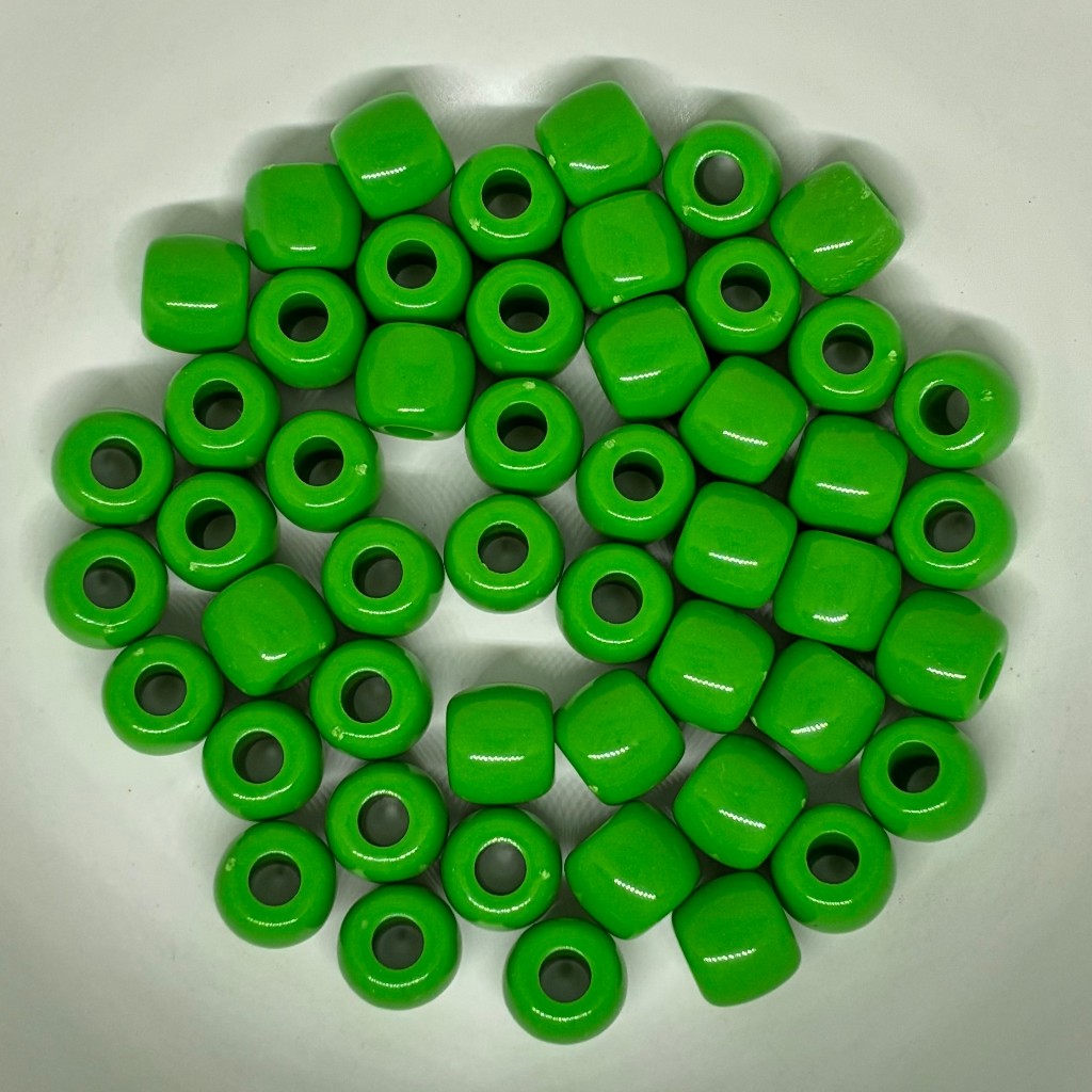 Entremeio Acrílico Tererê Verde Bandeira Miçanga 10mm Com 100 Unidades
