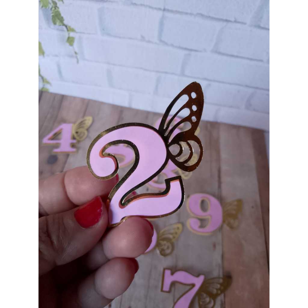 Envio Rápído-20 Apliques/numero/lamicote/lembrancinha/festa infantil/em camadas/papel/luxo/borboletas/jardim