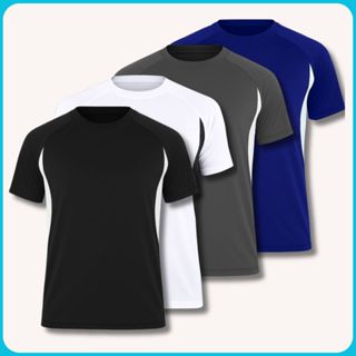 KIT4 Camiseta /Camisa Lisa Dry Fitness Treino-Academia-Casual Masculina Respiravel Confortável em Oferta na Shopee