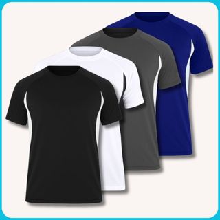 KIT4 Camiseta /Camisa Lisa Dry Fitness Treino-Academia-Casual Masculina Respiravel Confortável