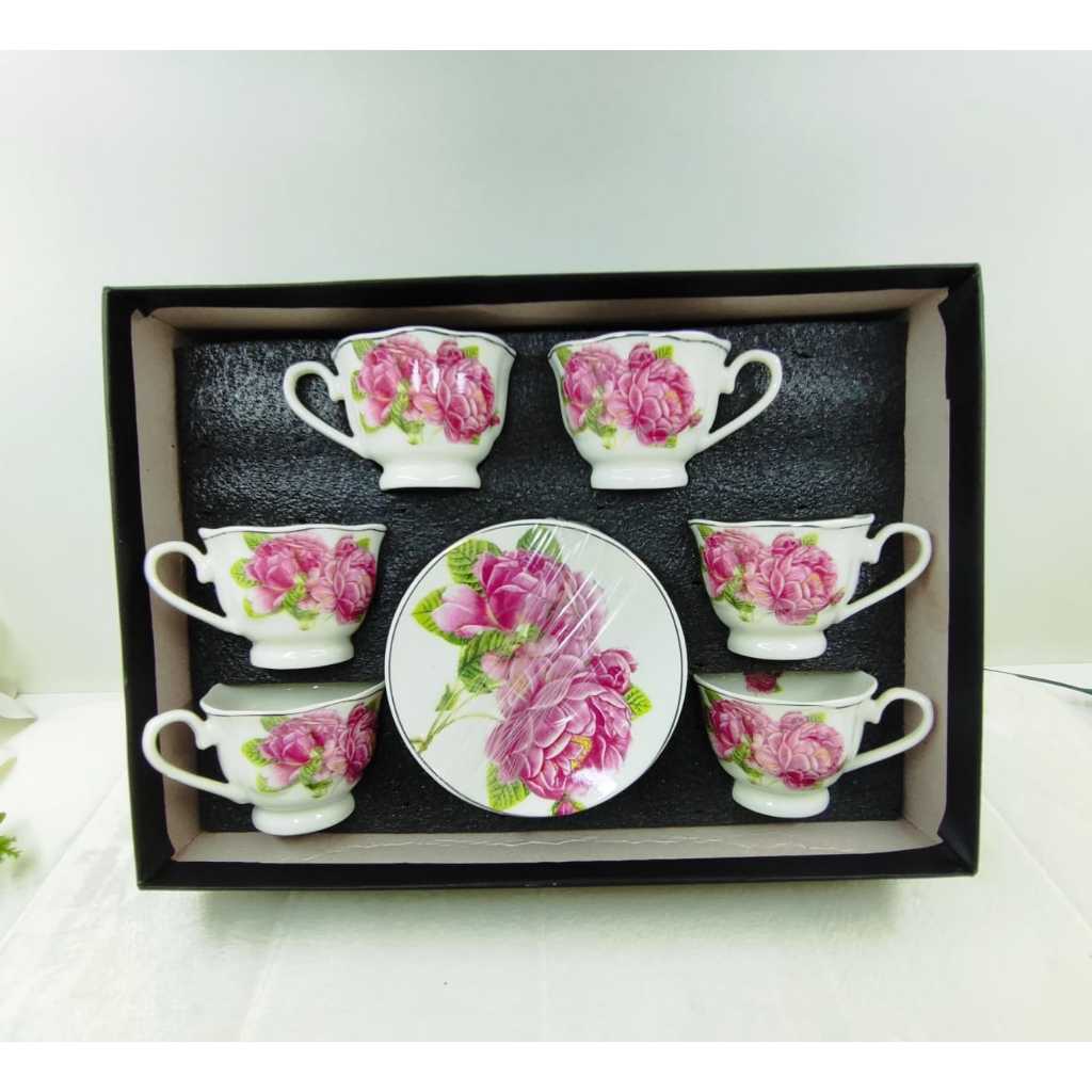 CONJUNTO XÍCARA DE CAFÉ DESIGN FLORAL