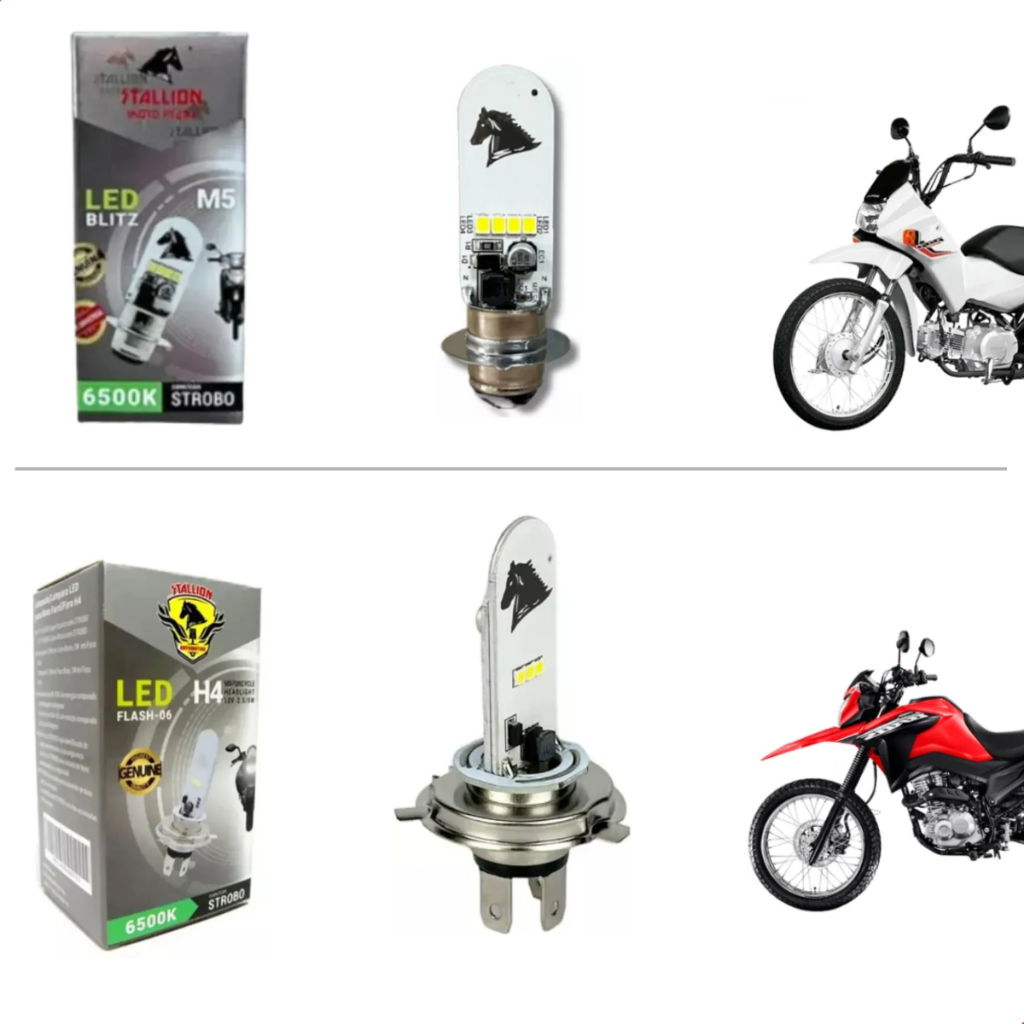 Lâmpada Farol Led 6500k Efeito Xenon Strobo Unidade Encaixe H4 e M5 em Oferta na Shopee