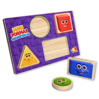 Brinquedo pedagógico Mini formas geométricas jogo de encaixe quebra cabeça jogo educativo