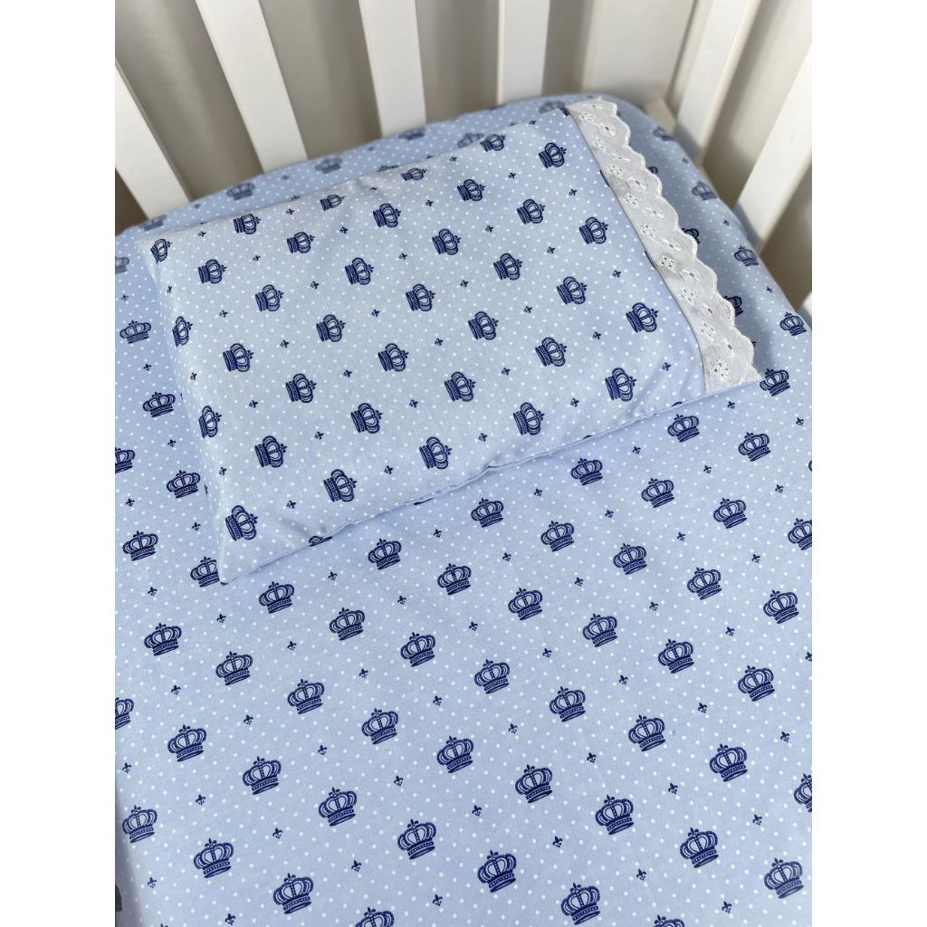 Jogo de Lençol 02 Peças Berço Americano Ou Mini Berço 100% Algodão Liso ou Estampado em Oferta na Shopee