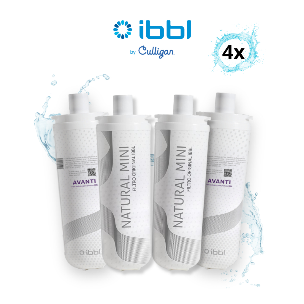 Kit 4 Refil Filtro IBBL Original Natural Mini Avanti Purificador de Água Girou Trocou Vela