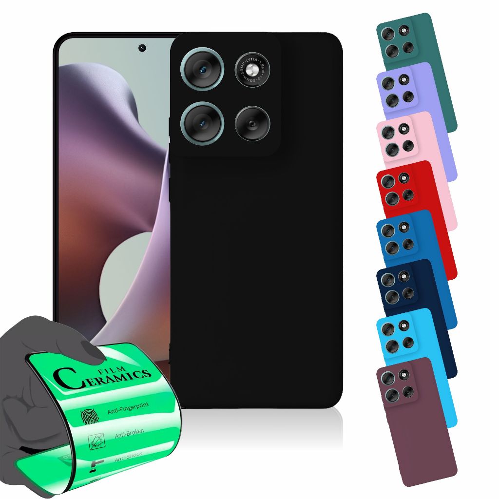 Capa Capinha Anti Shock Aveludada + Película Para Motorola G75 em Oferta na Shopee