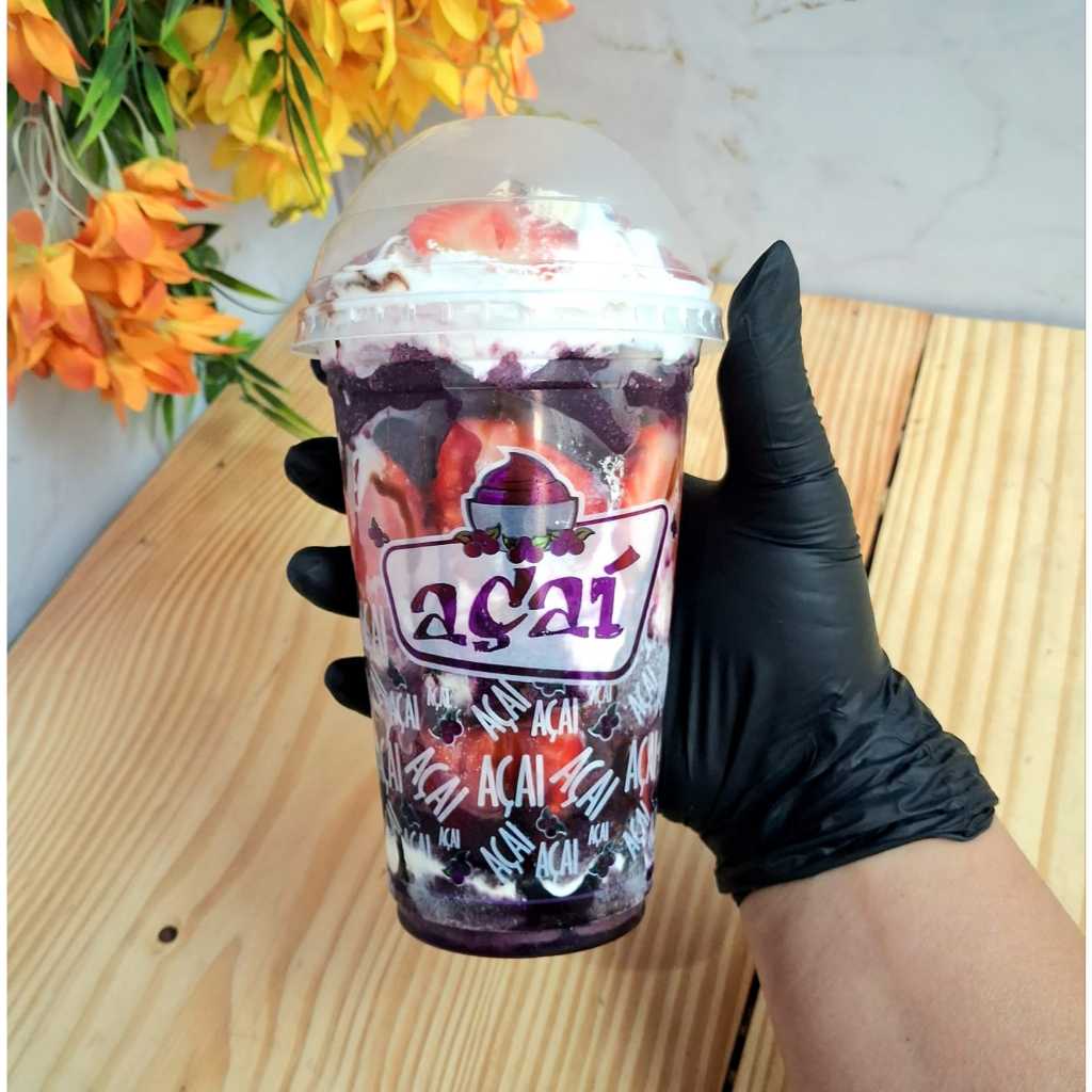 Copo Plástico 500ml Personalizado AÇAÍ (Escolha Com Tampa Bolha ou Sem Tampa Bolha) em Oferta na Shopee