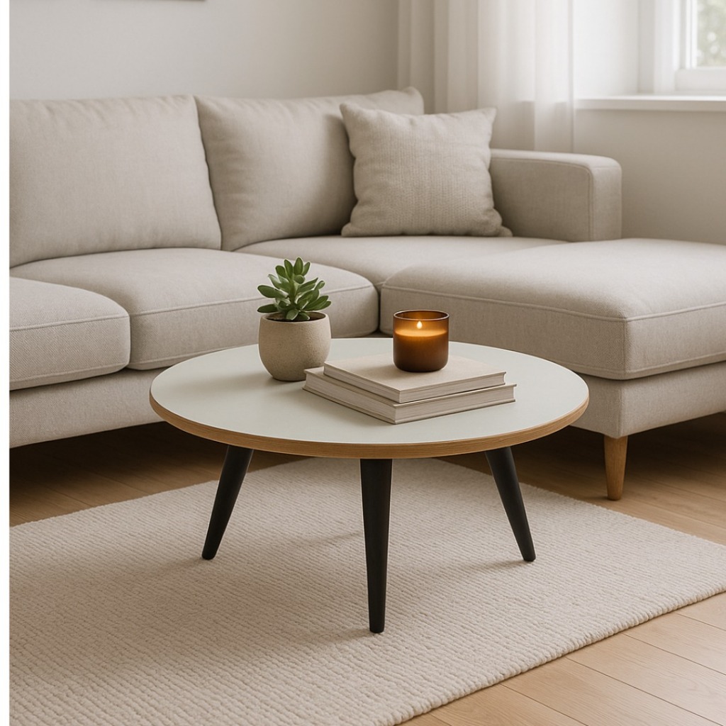Mesa Mesinha de Centro Lateral Redonda Retrô Pés em Plástico 27cm ou 45cm Várias Cores OFERTA