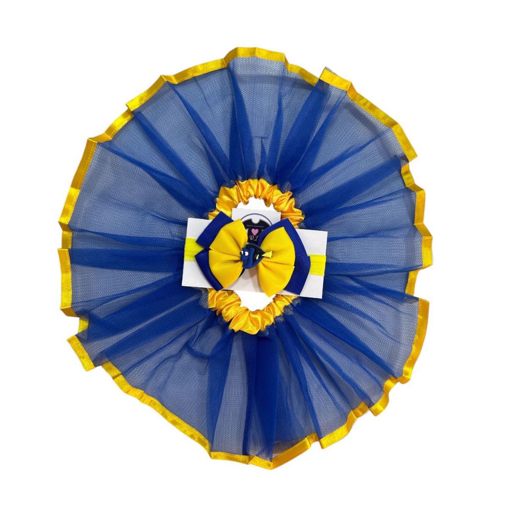 Saia Tutu - Tule Bebe + Laço - Personagens Mesversário