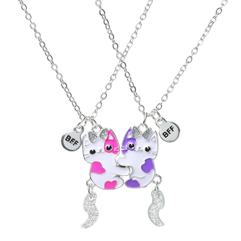 Colar Melhores Amigas Best Friends Amizade Gato Gatinho Cat Yin Yang Parzinho BFF Par Duplo Metades em Oferta na Shopee