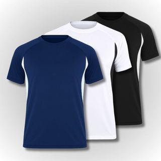 KIT3 Camiseta /Camisa Lisa Dry Fitness Treino-Academia-Casual Masculina Respiravel Confortável