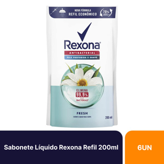 Kit 6un Sabonetes Rexona Líquido Antibacteriano Fresh Refil 200ml em Oferta na Shopee