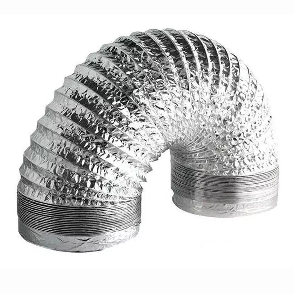 Duto Alumínio 600mm 2,5 Metros Flexível Sem Isolamento Para Exaustores Coifas Chaminé