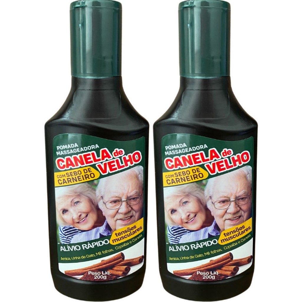 POMADA GEL DE MASSAGEM CANELA DE VELHO 200gr DEMAZON KIT 2 UND
