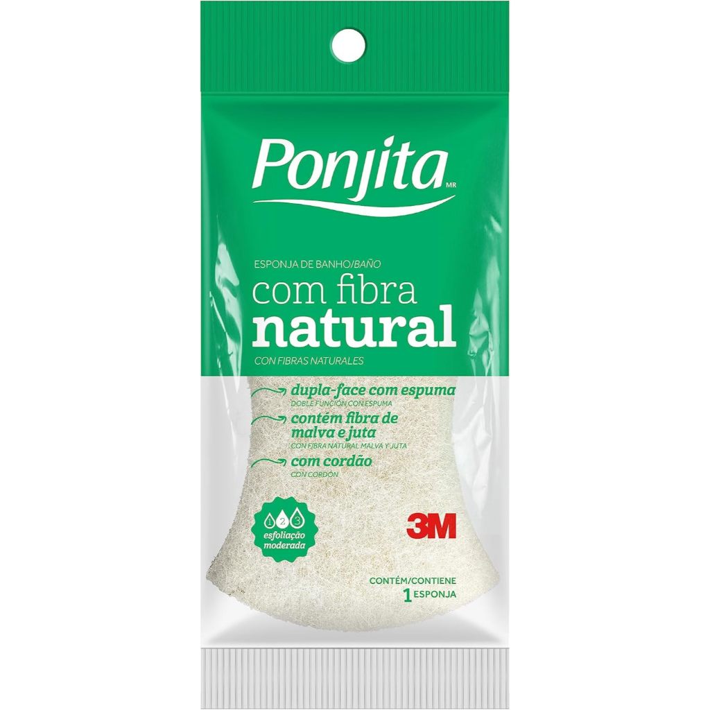 Esponja Banho Ponjita com Fibra Natural Dupla Face