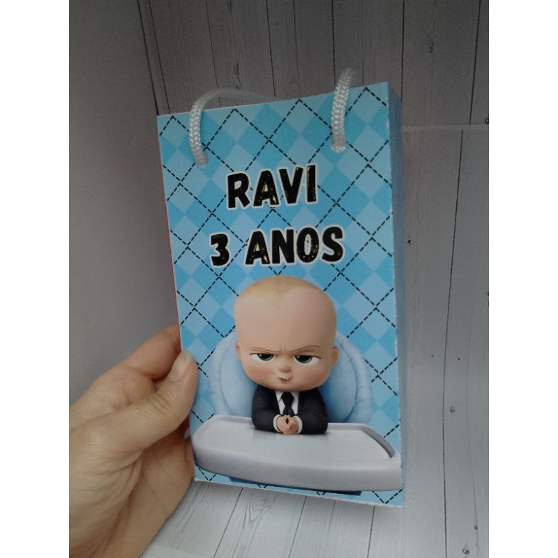 sacolinha personalizada PP lembrancinhas de aniversário infantil poderoso chefinho