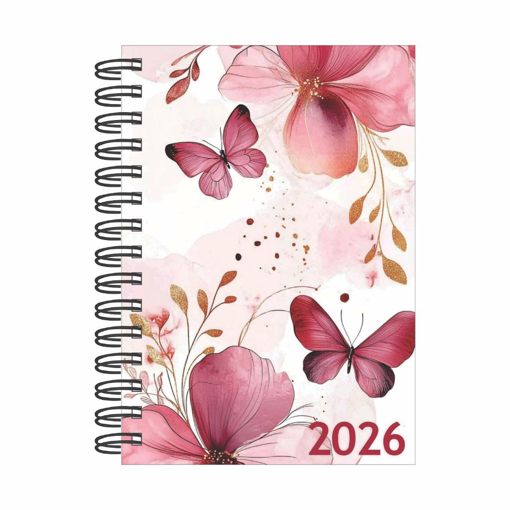 Agenda Diária 2026 Wire-o Estampas Florais Comercial Wire-o em Oferta na Shopee