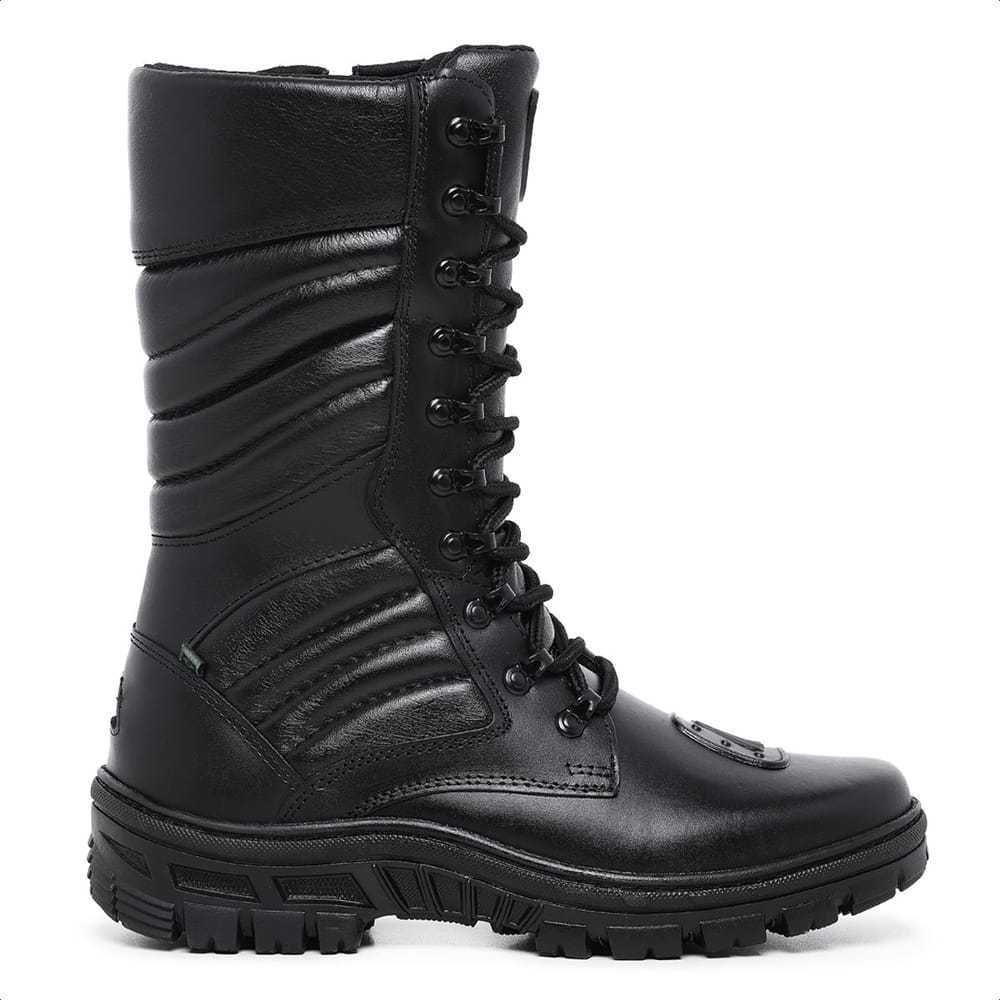 Bota Acero Coturno Tático Policial Couro Moto Cano Médio Hunter 8700