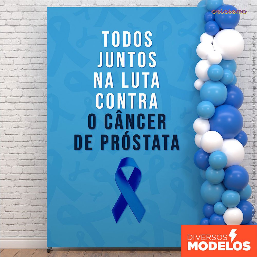 Painel Festa Retangular Novembro Azul Conscientização Vertical Decoração Sublimado Tecido 1,50x2,20 em Oferta na Shopee