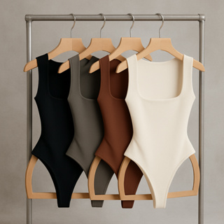 KIT 2 Body Regata Feminino Decote Quadrado Suplex Premium Com Forro em Oferta na Shopee