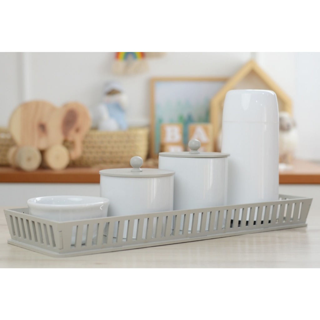 Kit Higiene Bebê Moderno Porcelana Quarto Menino Menina Térmica Banho K159