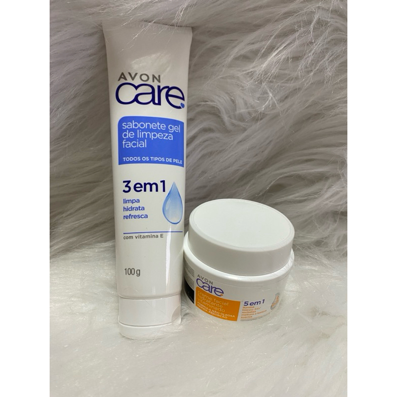 KIT CARE FACIAL SABONETE GEL DE LIMPEZA FACIAL 3 EM 1 E CREME FACIAL VITAMINADO 5 EM 1 AVON CARE.