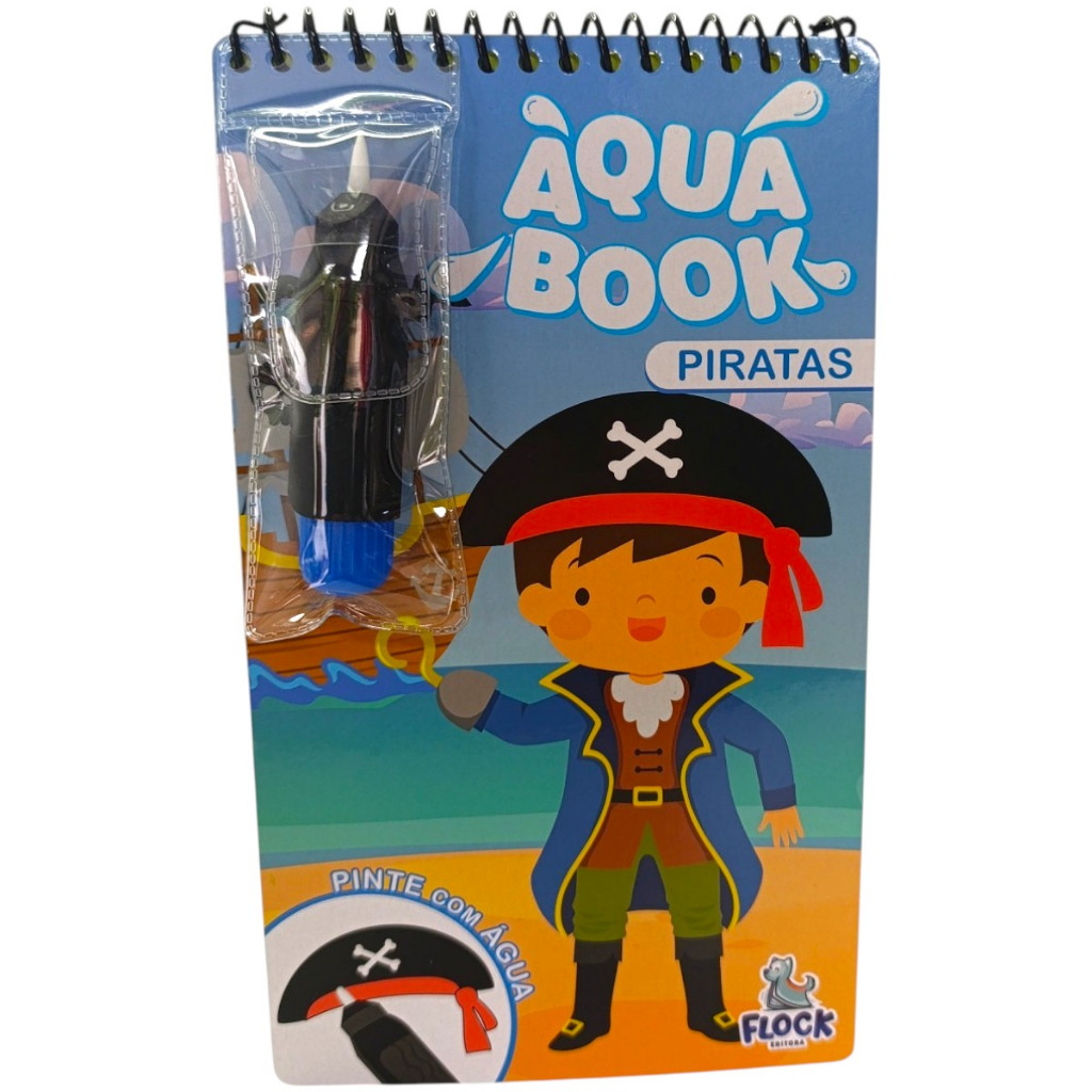 Aqua Book - Livro do Pirata - Blueditora - livros infantis - livros de pintura - pintura com água